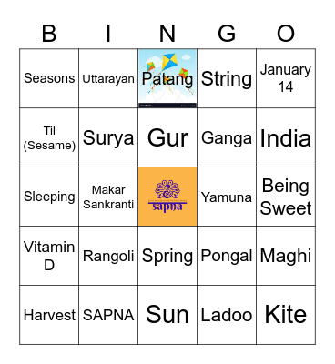 The Kite Festival Bingo Card
