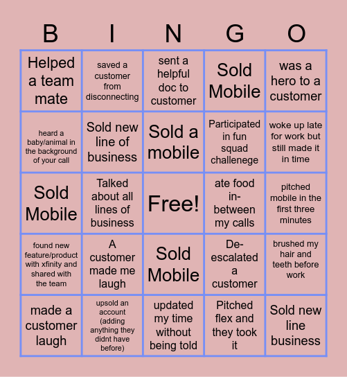 xfinity bingo Card