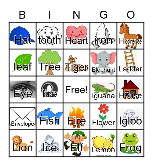 Sound Bingo Card