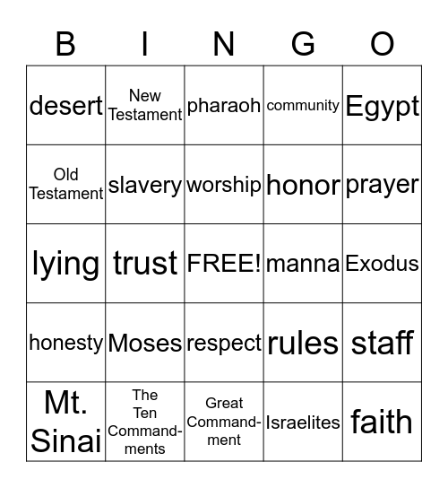 Bible Bingo & More Bingo Card