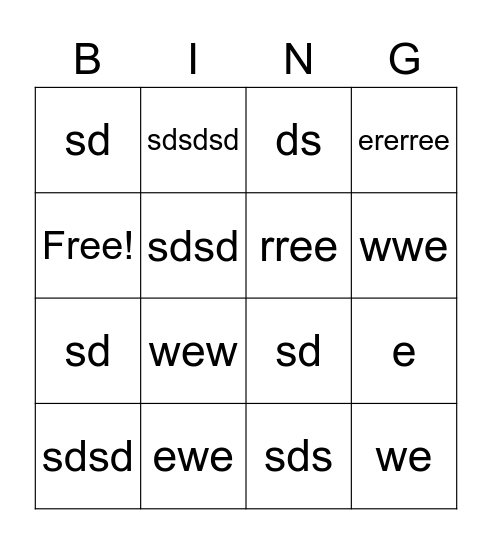 Untitled Bfjkhdkrgkdfgkingo Bingo Card