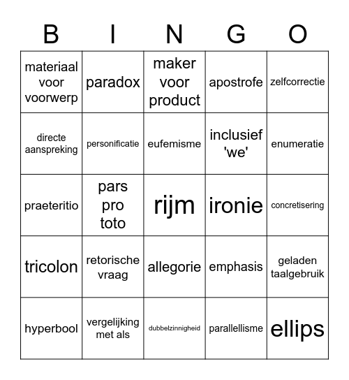 TROPEN en SCHEMA'S Bingo Card