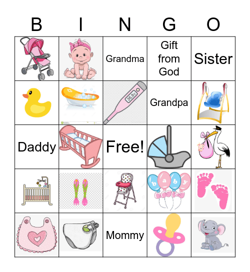 Baby Shower Bingo Card