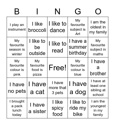P3 Bingo Card