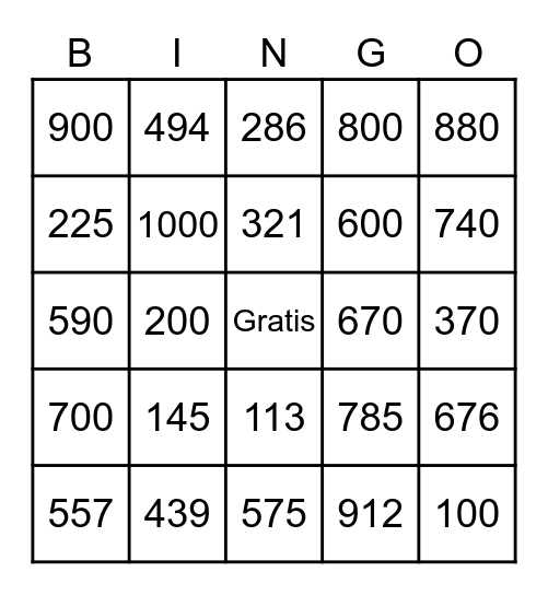Los Numeros 1-100 Bingo Card