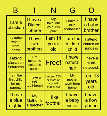 Fun Stop Bingo Card