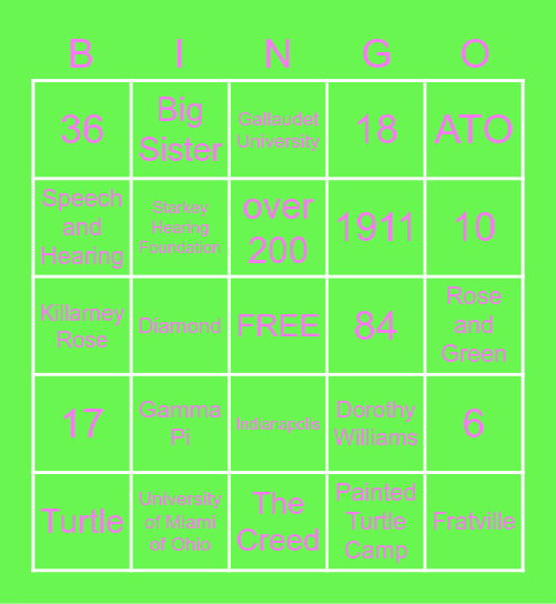 DZ BINGO Card