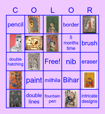 Madhubani board Bingo Card