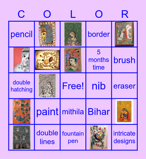 Madhubani board Bingo Card