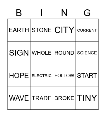 WEEK 4 SPELLING LIST TERM 1 Bingo Card