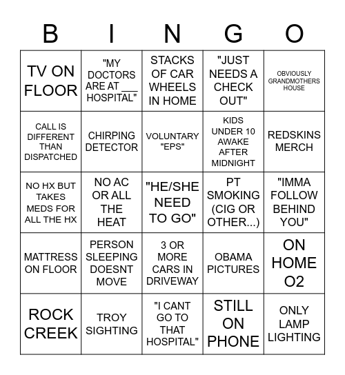 "THAT'S A BINGO" Bingo Card