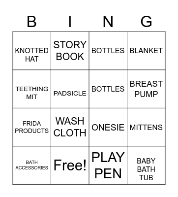 BABY BINGO Card