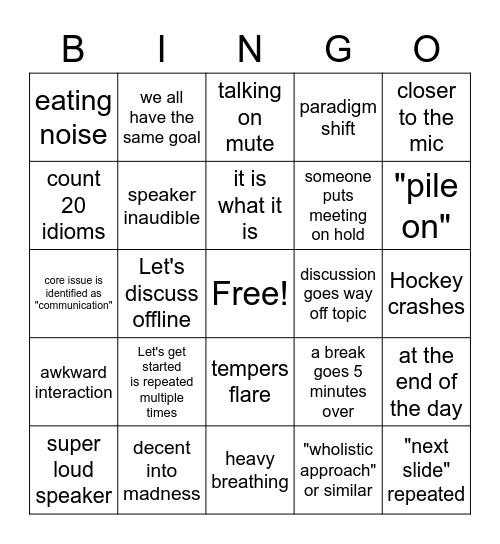 Offsite Bingo Card