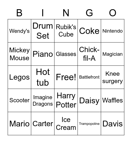 COLLIN Bingo Card