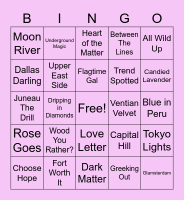 Jen's Color Street Bingo Style Bingo Card