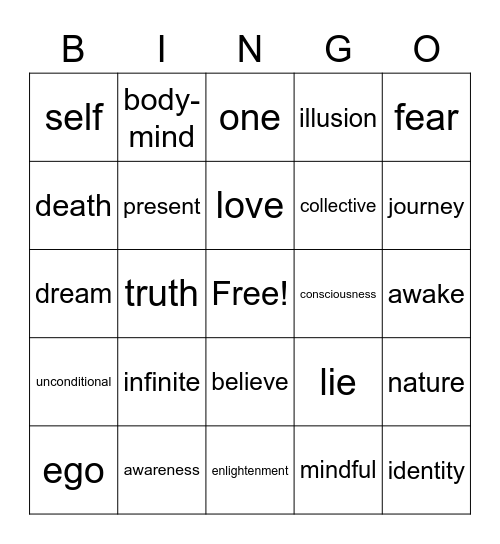 Awakened Bingo Card