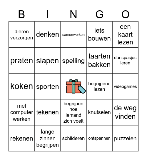 Landkaart in je hoofd Bingo Card