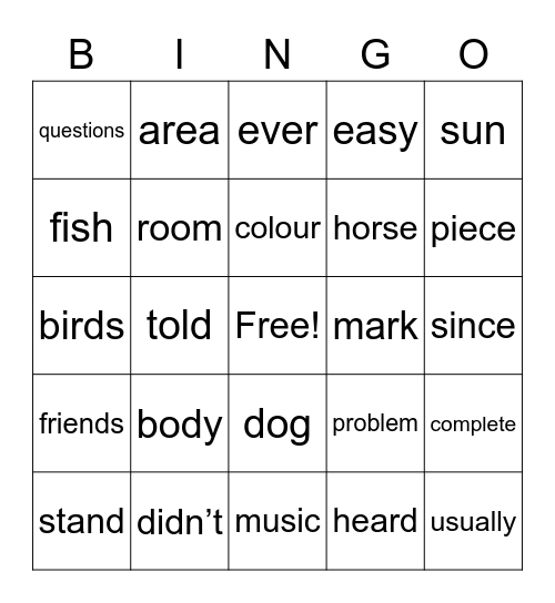 Gold List 1-25 Bingo Card