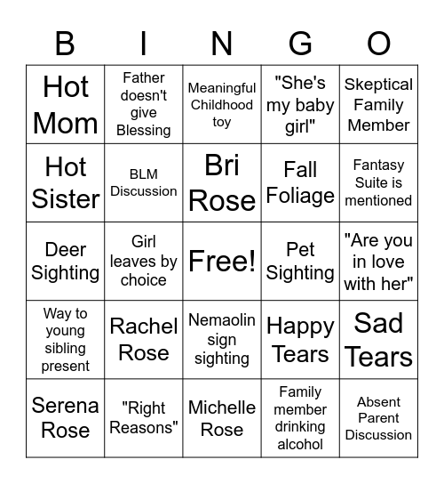 Hometown Bingo Card