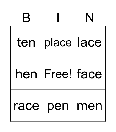 Lesson 9 & 10 BINGO- Feb Bingo Card