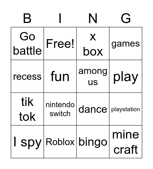 4th grade fun Bingo Card