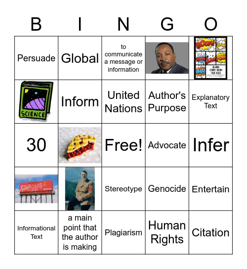 Freedom, Obstacles, Challenges Bingo Card