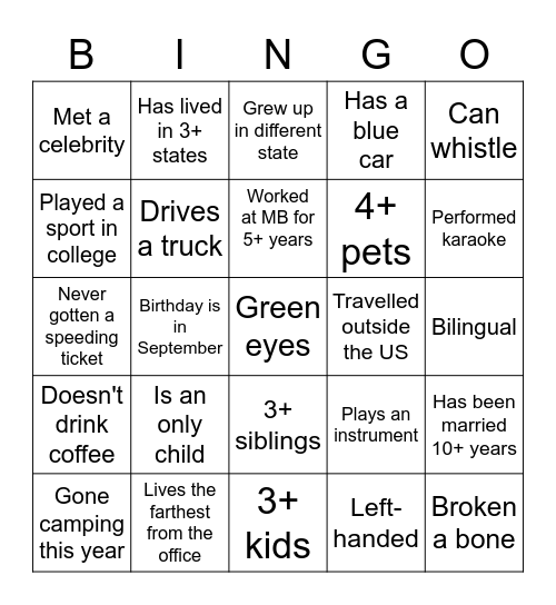 MB People Bingo Card