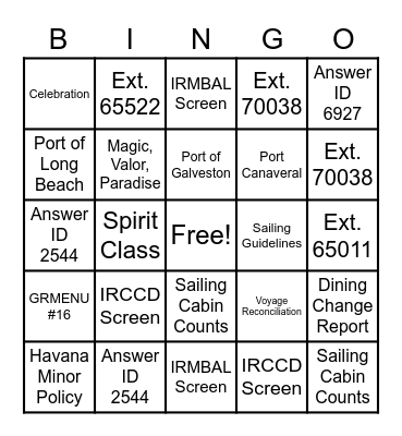 iKnow You Know Bingo Card