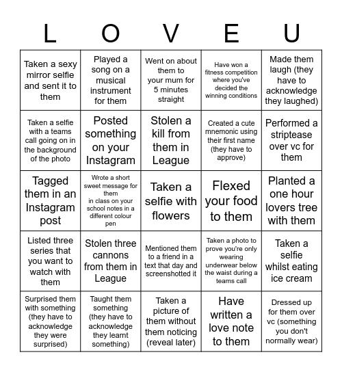 Birthday Bingo Card