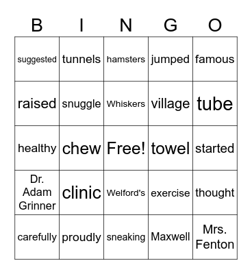 Midnight Mouse Bingo Card