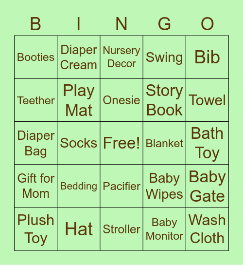 Baby Navitsky Bingo Card