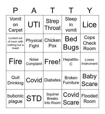 Pattys Room <3 Bingo Card