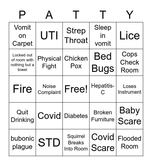 Pattys Room <3 Bingo Card