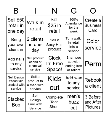 March Bingo Salon Competition Bingo Card