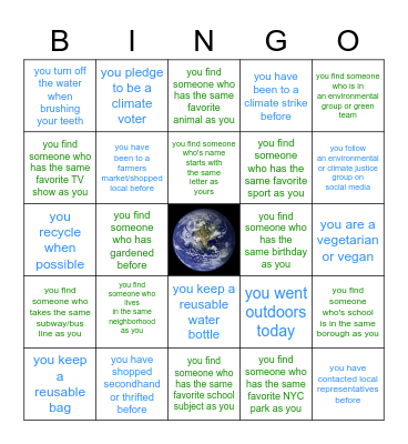 Youth Climate Summit Bingo! CHECK IF... Bingo Card