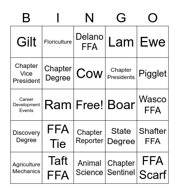 Ag Bash Bingo! Bingo Card