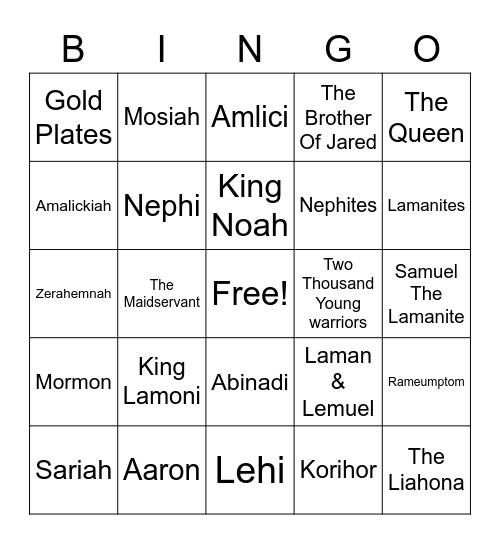 Scripture Hero Bingo!!! Bingo Card