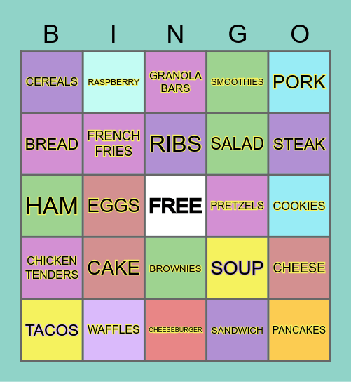 Things to do Bingo Card