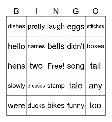 Module 6 Week 1 Bingo Card