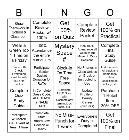 March Bingo Blast Bingo Card