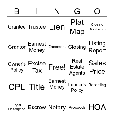 FATCO Bingo Card