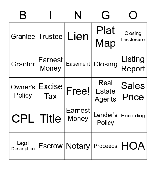 FATCO Bingo Card