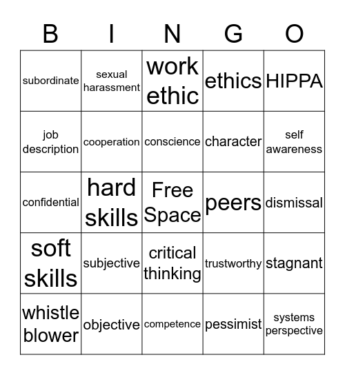 Chapter 1 and 2  Bingo Card