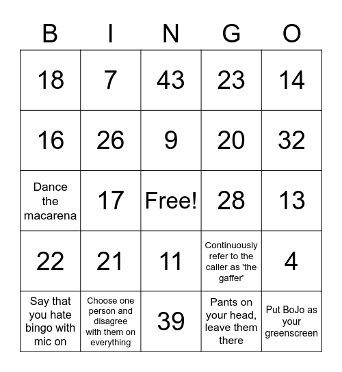 PPE Bingo Card