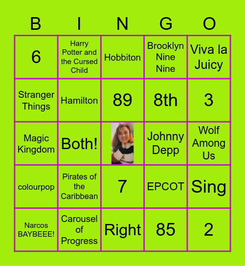 Amanda's Bingo Card