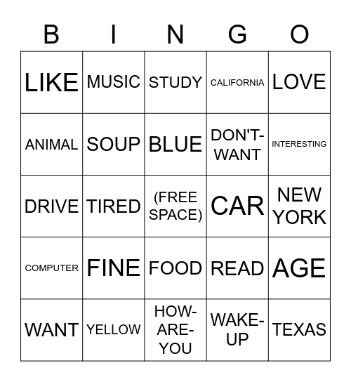 BOARD THREE Bingo Card