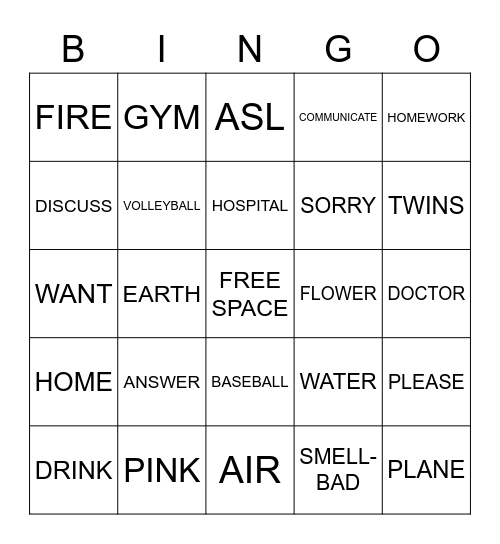 BOARD 5 Bingo Card