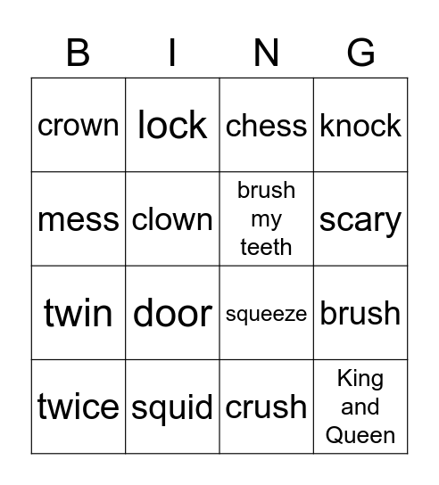 P2/1 Bingo, Week 12 Bingo Card