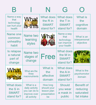 PHHA Bingo Card