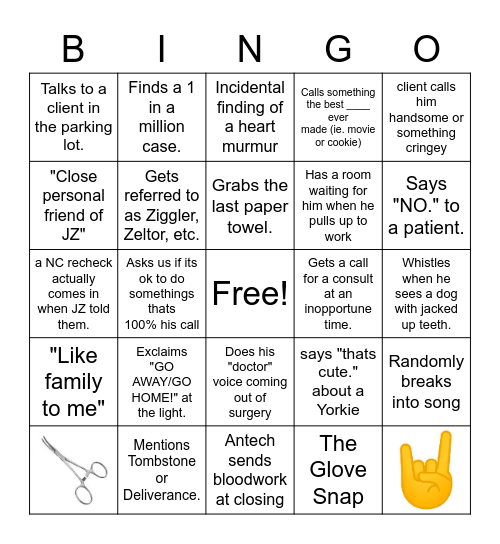 JZ Bingo! Bingo Card